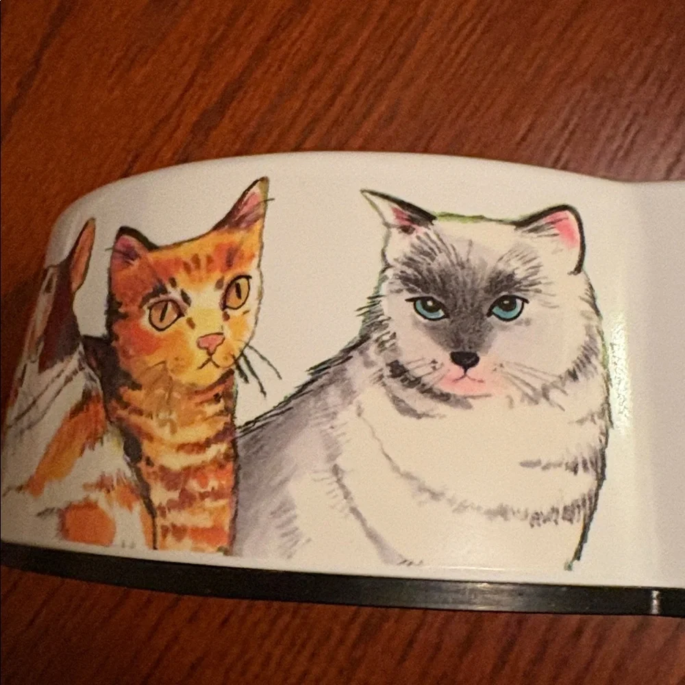 Cat Embossed Face Non Skid Break Resistant Dishwasher Safe Melamine Pet Bowl